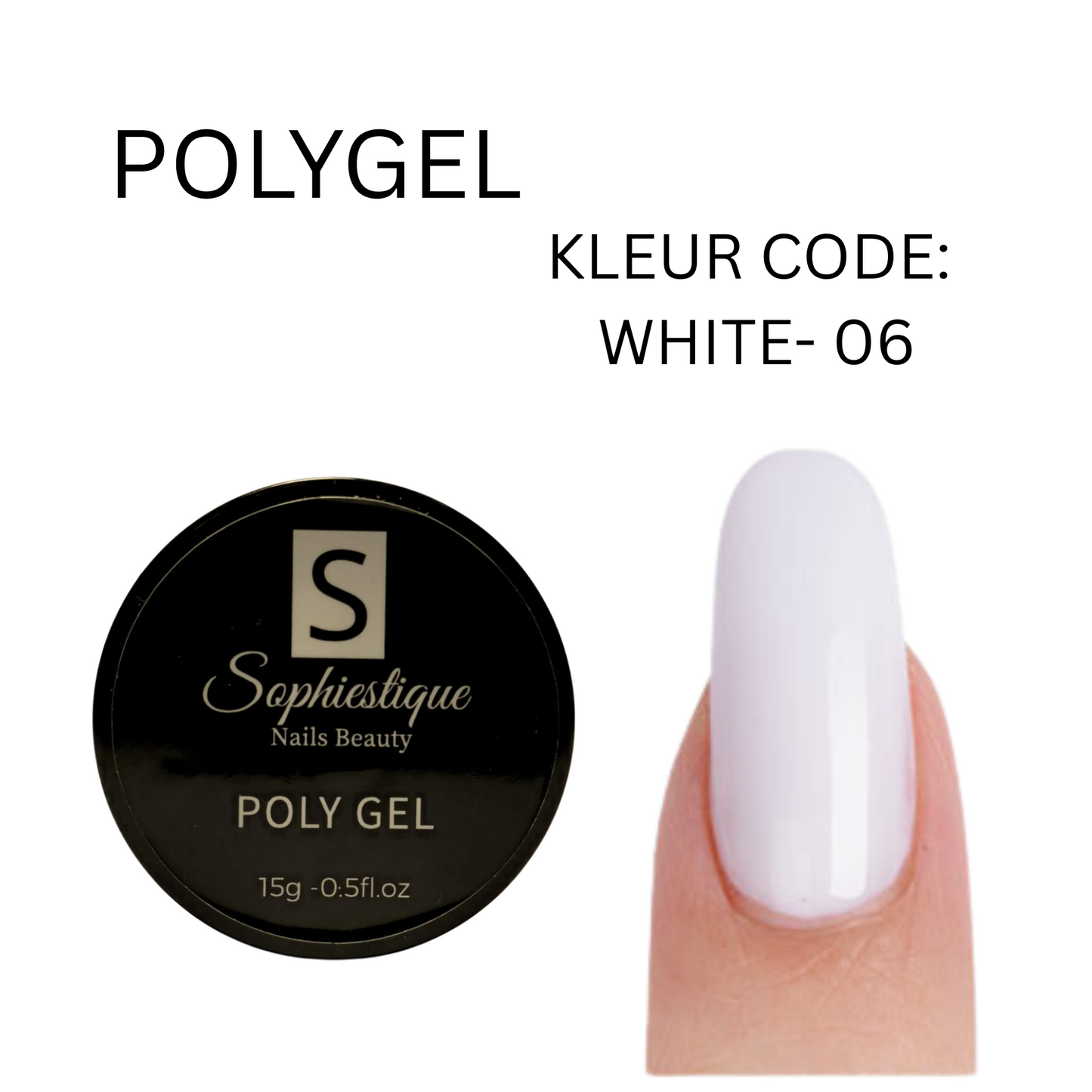 Sophiestique® – POLYGEL - 15g- Kleur Code Wit 06