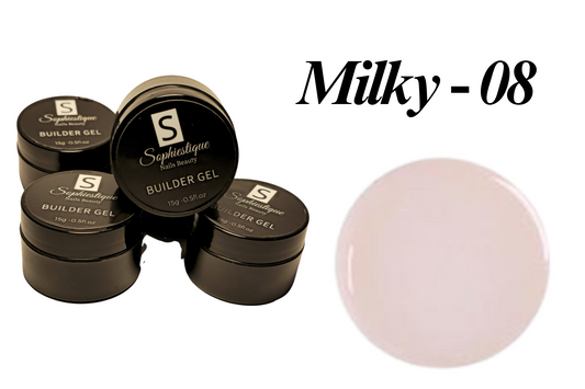 Sophiestique - Self Leveling Builder Gel - 15g - Milky - 08